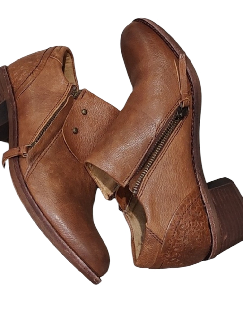 Halsa Footwear Tan Leather Ankle Booties
